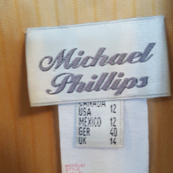 Mustard striped Michael Philips summer suit set - Picture 4 of 6